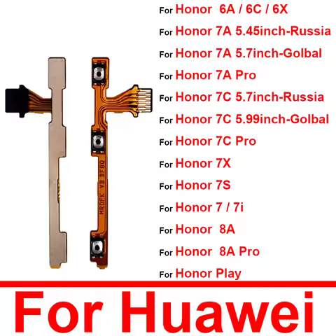 Power&volume Flex Cable For Huawei Honor 6A 6C 6X 7 7i 7A 7C 7X 7S 8A Pro Play Power Volume Side But