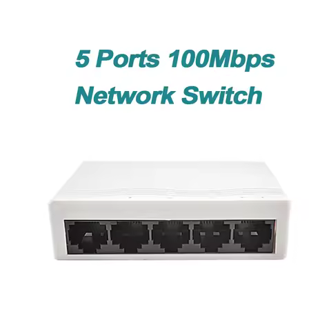 10/100Mbps Network Switch 5 Port Ethernet Switch Internet Splitter Desktop RJ45 Hub