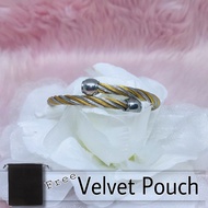 Stainless Steel Twisted Two Tone Cable Bangle