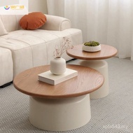 Creamy Apartment Living Room Style Household Influencer Coffee Table Round Iron Simple Style Small A