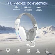 L90 Wireless Gaming Headset, 3-Mode Connection, 20ms Low Latency 2.4G USB/Type-C, HiFi Stereo 7.1 Su