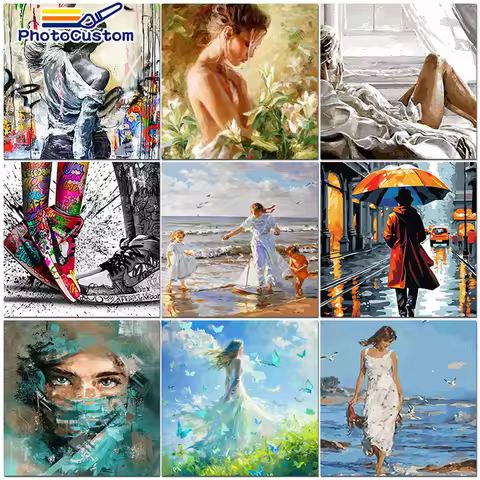 PhotoCustom Picture By Numbers On Canvas Acrylic Paint By Number Seascape Diy Painting By Numbers Ki