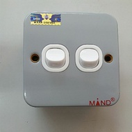 Mind Metal Clad Switch 2 Gang 1 Way