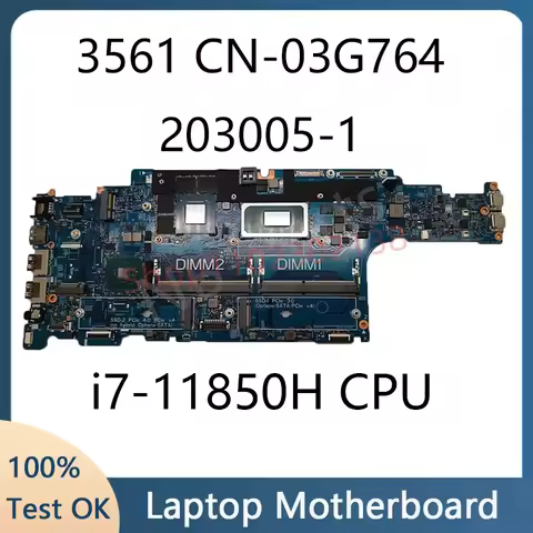203005-1 Precision 3561 Mainboard For Dell Latitude 5521 Laptop Motherboard CPU:I7-11850H SRKT4 GPU: