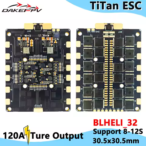 DAKEFPV TITAN BLHELI_32 120A 8-12S 4in1 30.5X30.5mm ESC For RC 13inch 15inch 18inch FPV Racing Frees