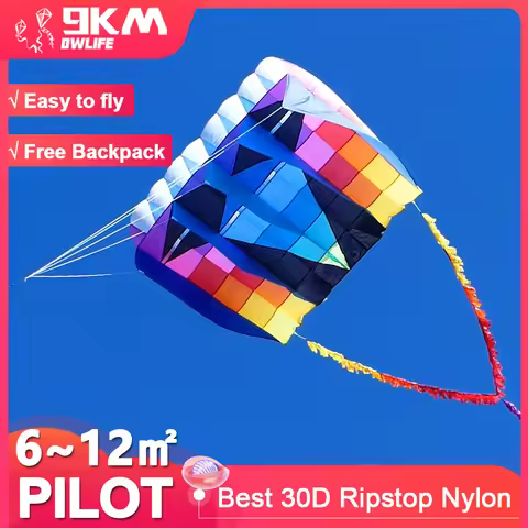 9KM 6㎡~12㎡ UltraFoil Pilot Lifter Kite Line Laundry Soft Inflatable Kite Without Tails 30D Ripstop N