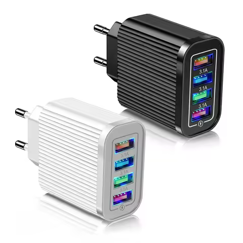 QC USB Phone Charger AC DC Source 220V TO 5V 3A USB 4Port Charger Power Adapter Quick Charging For I