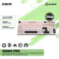 EasyPC | RAKK SINAG PRO Trimode Gasket Mount 1.4" TFT Screen 96 Keys Mechanical Keyboard Black or Wh