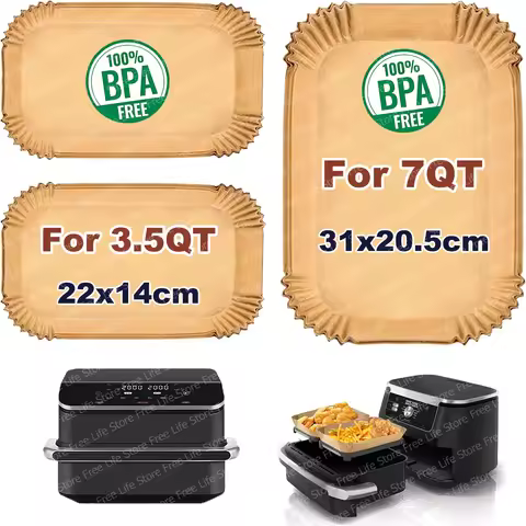 Air Fryer Disposable Paper Liners Non-Stick Parchment Baking Paper for Ninja DZ071 7QT AF500 10.4L D