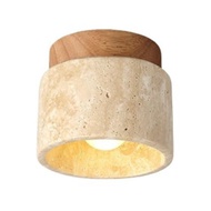 Japanese Style Wabi-Sabi Wooden Ceiling Lamp E27 Three Color Dimming for Kitchen Hallway Living Room