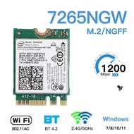 Wifi 5 AC Card Wireless Intel 7265 AC BT 4.2 NGFF M.2 2G 5G 7265NGW