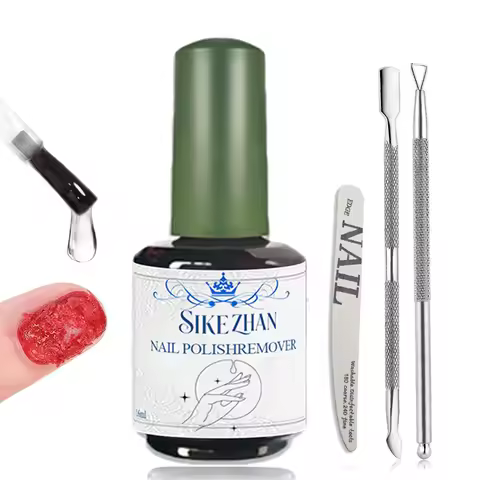 Fast Gel Nail Polish Remover Set: No Soak-Off Magic Burst Remover with Stainless Steel Cuticle Tools