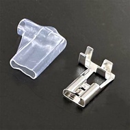 50set 6.3mm 4.8mm 2.8mm  Crimp Terminal Spade Connector w Cover Right Angle L Type