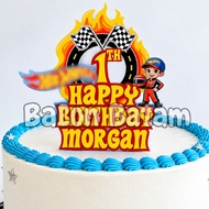 HW CUSTOM NAME Happy Birthday Cake Topper 1 pieceHW Size 12 x 8.6 Cm