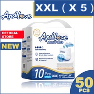 [24 hours delivery] ANDLOVE Adult Diapers XXL (5Packs/50Pcs） Adult Pull-Up Pants, Leak-Proof