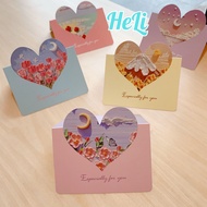 (COMBO 5) LANDSCAPE HEART CARD, GIFT CARD March 8, February 14, HAPPY CARD FOR November 20, March 8,