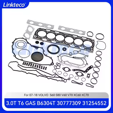Engine part Full gasket set head gasket Fit 3.0 T L6 GAS B6304T2 B6304T4 For 08-18 3.0T VOLVO S60 S8