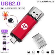 NEW Type-C 3 in 1 2TB 1TB 512GB 256GB Pendrive High Speed USB2.0 Flash Drive OTG Pen Drive 128GB 64G