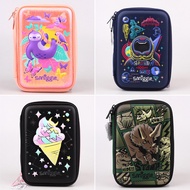 ⭐⭐Australian Stationery Box smiggle Triceratops Spaceman Series Student Pencil Case Hard Shell Embossed Pen Case Direct Mail