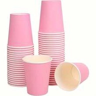 100/60/40/30/20/10pcs Pink Paper Cups, 9oz Disposable Cups/Tableware, Cold/Hot Drink Cups, Tea Cups,