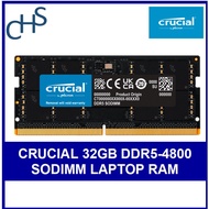 Crucial 32GB DDR5-4800mhz RAM for Laptops SODIMM - CT32G48C40S5 Limited Lifetime Warranty