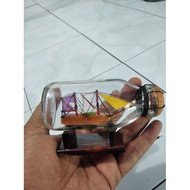 MINIATURE PINISI SHIP IN A BOTTLE OF SHIP IN A BOTTLE SIZE 11x6.6 CM