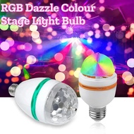 E27 RGB Colourful Auto Rotating Crystal Light Bulb 85-265V 3/6W Stage Light Party Birthday Celebrati