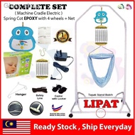 ▤QiQi Electronic Cradle Buaian elektrik Motor + spring cot rangka Net kain cover