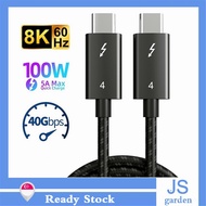 Thunderbolt 4 Cable Type C Cable Support PD100W 8k/60HZ Dual 4K/60Hz 5K/60Hz 40Gbps Data Transfer USB C Cable