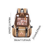 Halloween Capybara School Backpack For Girls Teen Student Comic Book Laptop Backpack With Zipper Bag