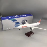 FW Die-cast Airplane 47cm B777 Swiss Airways Resin Scale Aircraft Model Toy Replica Static collectib