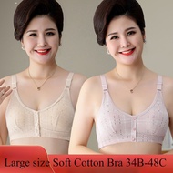 Women's front button Bra Plus size 34B-48C large Bralette Soft Cotton Fabric Nursing Mother For Elde
