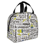 Minions Lunch Bag Lunch Box Bag Insulated Fashion Tote Bag Lunch Bag for Kids and Adults