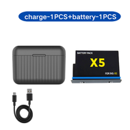 PUANTES Insta360 X5 แบตเตอรี่ 2800MAH+เคสชาร์จเร็ว USB เหมาะสําหรับกล้องกีฬาแบบพาโนรามา 360X5