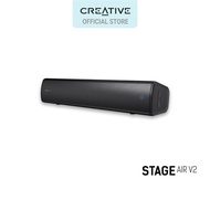 Creative Stage Air V2 - Compact Under-Monitor USB Soundbar with BT 5.3, up to 6 Hours of Playtime
