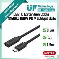 UNITEK Full-Featured USB-C Extension Cable 4K60Hz 100W PD &10Gbps Data (USB 3.2 Gen2) 0.5m/1.0m/1.5m