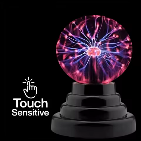 3 inch Magic Plasma Ball Lamp LED Atmosphere Night Light Only Touch Sensitive Glass Plasma Light Bed