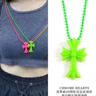 Gram###Luo#Cross Colorful Necklace Chorme Hearts20Anniversary Tokyo Aoyama Limited Edition Hip-Hop