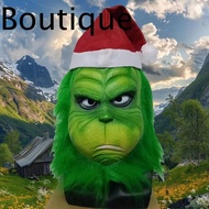 Grinch , Green Fur Freak Masquerade Grinch Headgear, Funny Anime Latex Grinch Masque Party Supplies