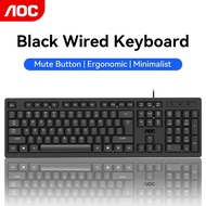 TEMU Aoc Wired Keyboard Kb161, Gaming And Office Keyboard, Low Volume Keys, Abs Material, , 104 Keys
