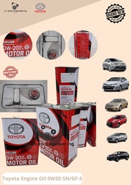 Toyota Engine Oil 0w20 Fully Synthetic (Imported Oil) 4L | Toyota Vios Altis Yaris Corolla| Myvi Bezza| Modern Cars