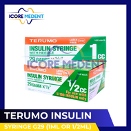Terumo Insulin Syringe G29 (1cc & 1/2cc) Sold Per Box