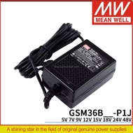 MEAN WELL Power adapter GSM36B GSM36B05-P1J  5V GSM36B07-P1J   7.5V GSM36B09-P1J  9V GSM36B12-P1J  1