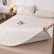 夏季涼床褥套裝（床褥墊+枕頭套*2）#軟墊#防滑墊#可水洗#床笠#床褥#床單#床套#床墊#床褥保護套#送枕頭套