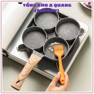 Frying Pan for Eggs and Cakes, 4 Compartments, 4 Holes, Non-Stick Pan with 4 Compartments