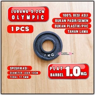 1kg Olympic Barbell Plate 5cm 5.2cm Hole Weight Plate