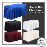 ACEVE DREAM READY STOCK 6x3.0FT Pleated Box Table Cover Skirting Meja Hotel Wedding Banquet Event Skirt Cloth Kain Top