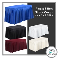 ACEVE DREAM READY STOCK 6x3.0FT Pleated Box Table Cover Skirting Meja Hotel Wedding Banquet Event Sk