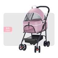 🐘Pet Stroller Outdoor Travel Dog Cat Stroller Foldable Pet Trolley Detachable Cage Small Pet Cart