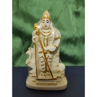 White Murugan With Mayil Statue 12cm